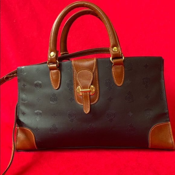 Black and Tan Shoulder Bag with Crossbody Strap - Picture 11 of 13